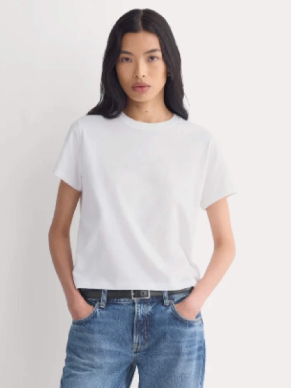 Everlane The Box-Cut Tee Essential Organic Cotton White Medium